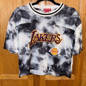 Mitchell & Ness Lakers Crop Top Women’s M Tie Dye NBA Tee